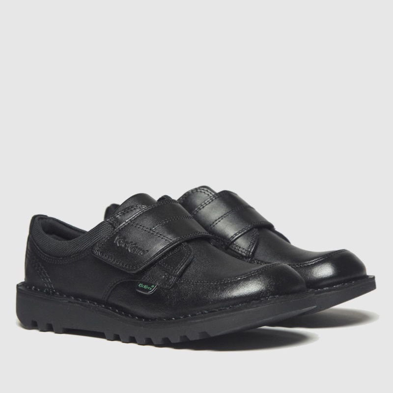 Kickers Scuff Lo Niños Júnior Zapatos Negro Dr.martens Botas