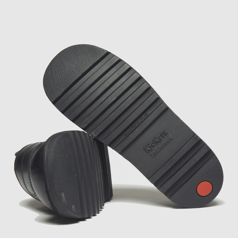 Kickers Scuff Lo Niños Júnior Zapatos Negro Dr.martens Botas