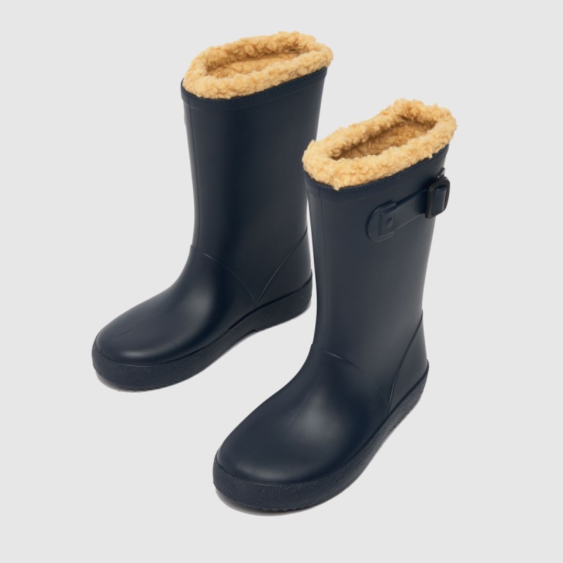 Azul Marino Botas Dr.martens Igor Splash Euri Borreguito Niño Botas De Agua Júnior