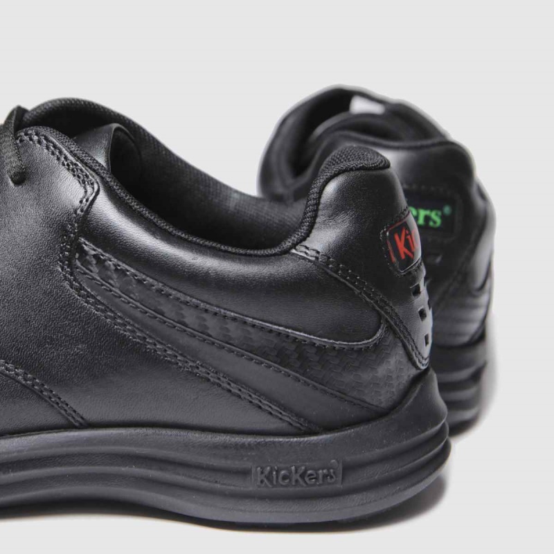 Negro Dr.martens Botas Kickers Reasan Encaje Niños Zapatos Juveniles