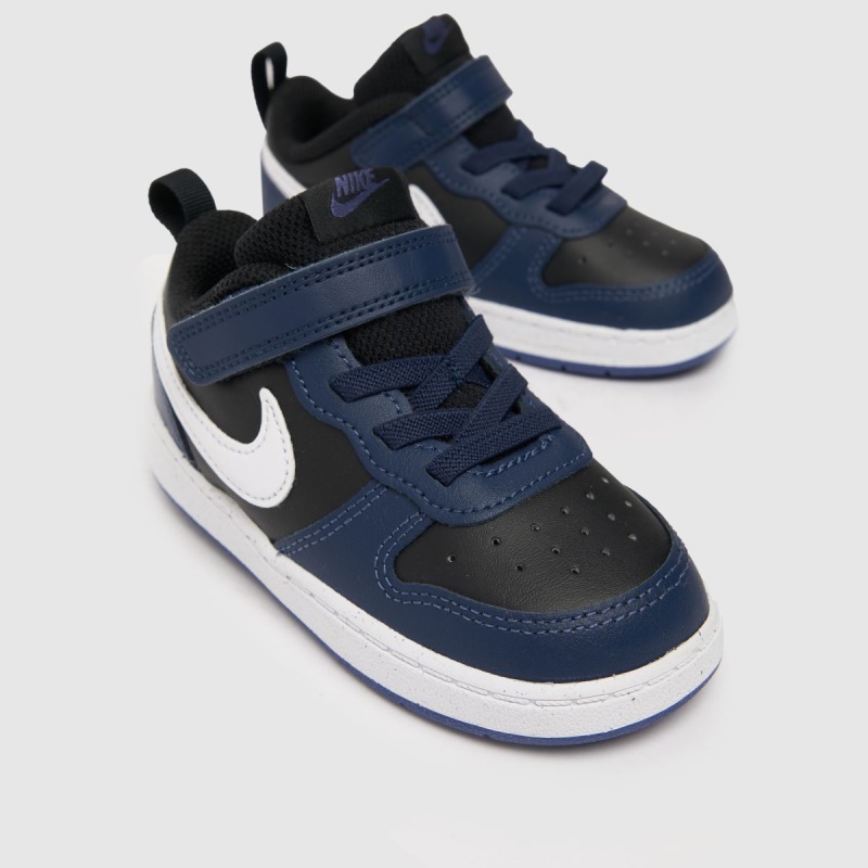 Dr.martens Botas Nike Court Borough Low 2 Niños Azul Marino-negro Zapatillas De Deporte Para Niños Pequeños