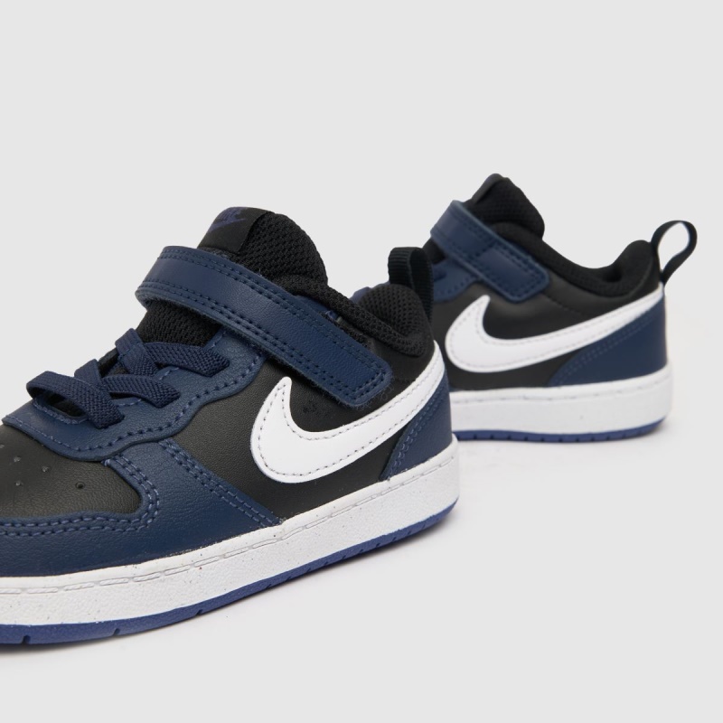 Dr.martens Botas Nike Court Borough Low 2 Niños Azul Marino-negro Zapatillas De Deporte Para Niños Pequeños