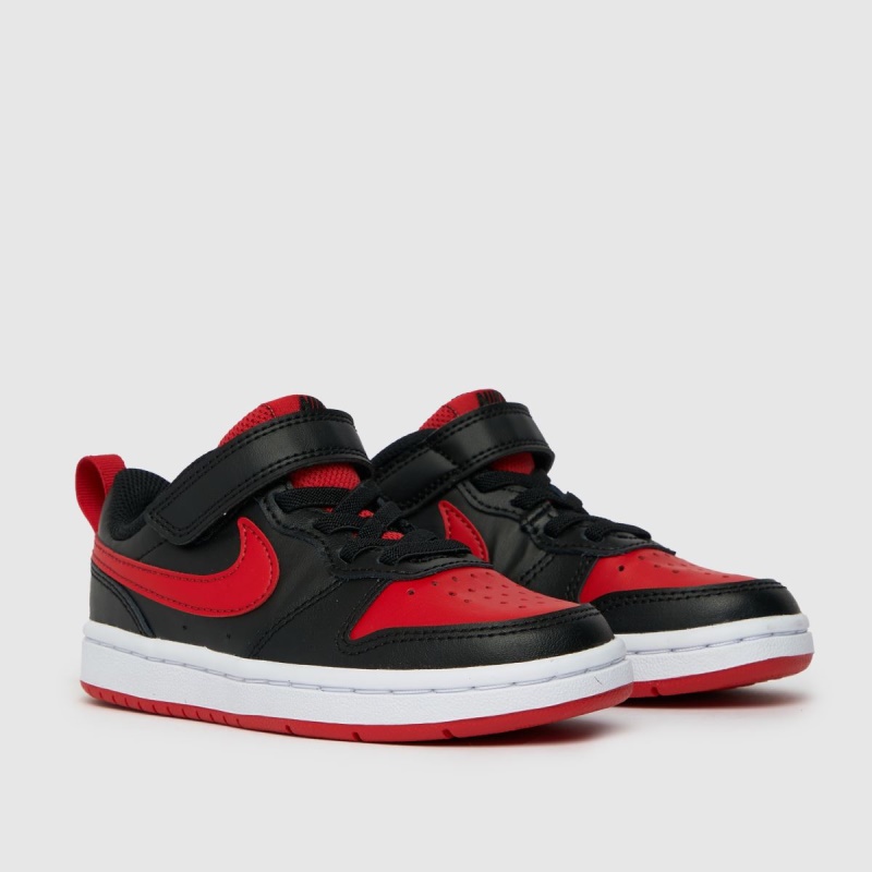Nike Court Borough Low 2 Niños Júnior Trainers Dr.martens Botas Negro Rojo