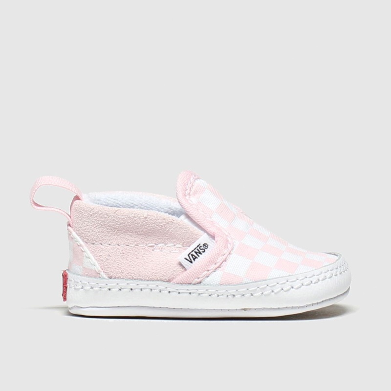 Vans Slip-on V Crib Girls Baby Trainers Dr.martens Botas Blanco-rosa