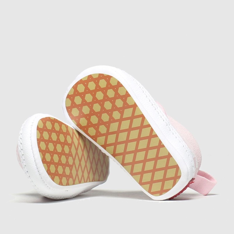 Vans Slip-on V Crib Girls Baby Trainers Dr.martens Botas Blanco-rosa