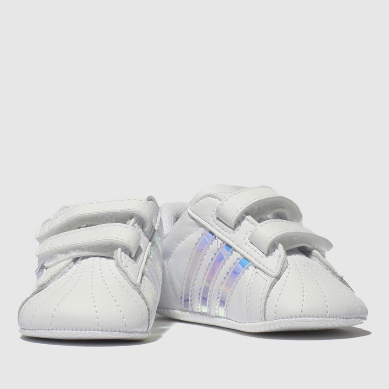Blanco-plata Dr.martens Botas Adidas Superstar Crib Niñas Entrenadores De Bebé