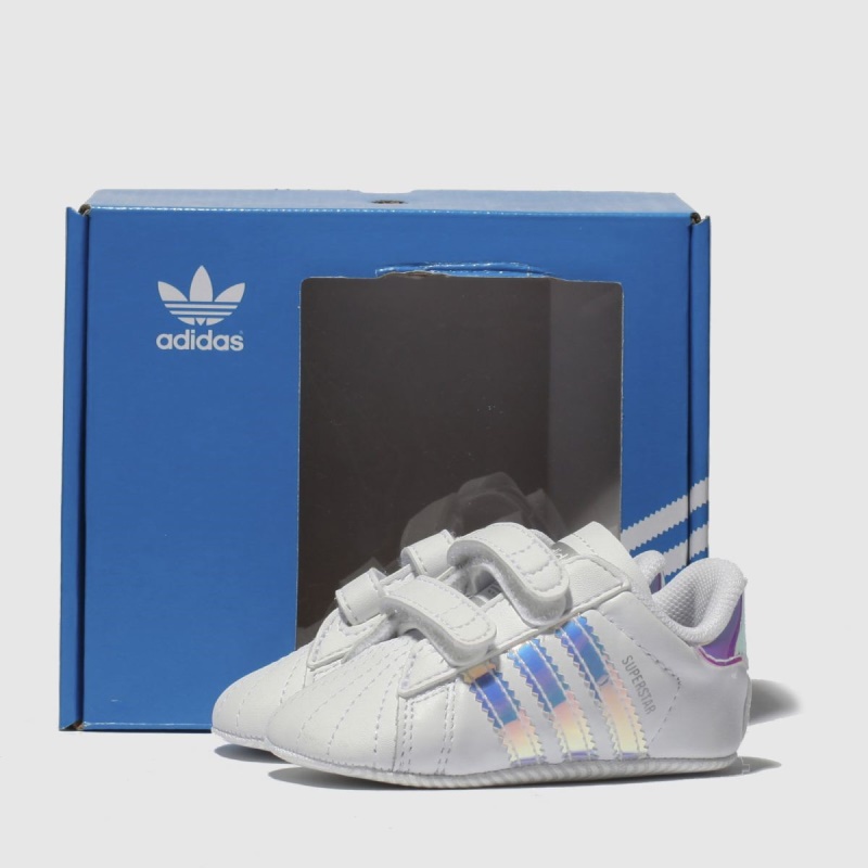 Blanco-plata Dr.martens Botas Adidas Superstar Crib Niñas Entrenadores De Bebé