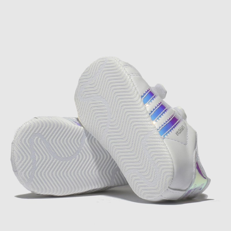 Blanco-plata Dr.martens Botas Adidas Superstar Crib Niñas Entrenadores De Bebé