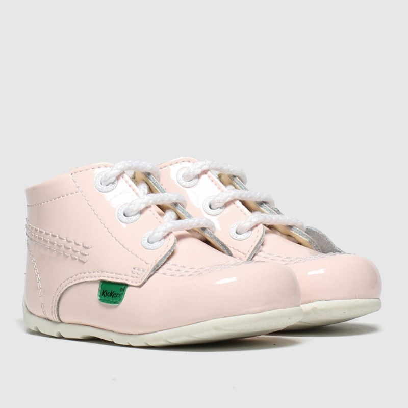 Botas De Bebé Kickers Hi B Zip Niñas Rosa Pálido Dr.martens Botas