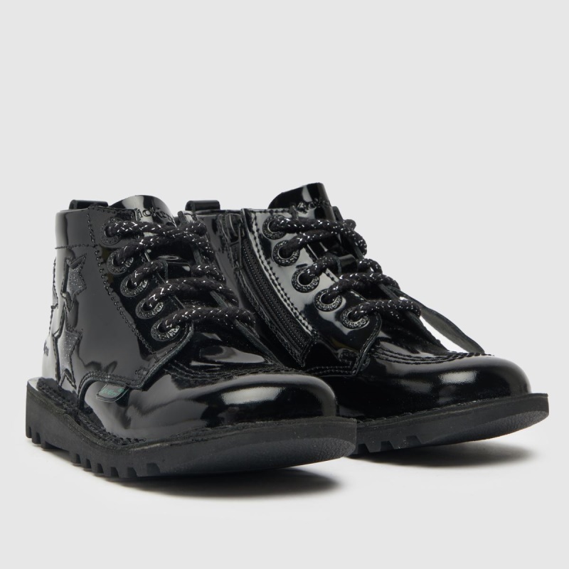 Kickers Kick Hi Star Botas Para Niñas Pequeñas Dr.martens Botas Negras