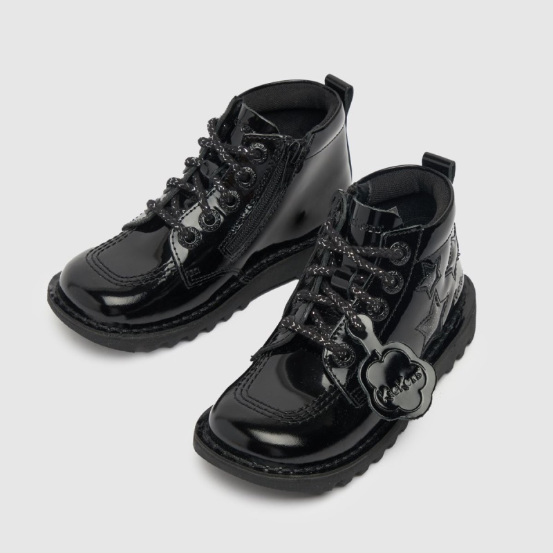 Kickers Kick Hi Star Botas Para Niñas Pequeñas Dr.martens Botas Negras