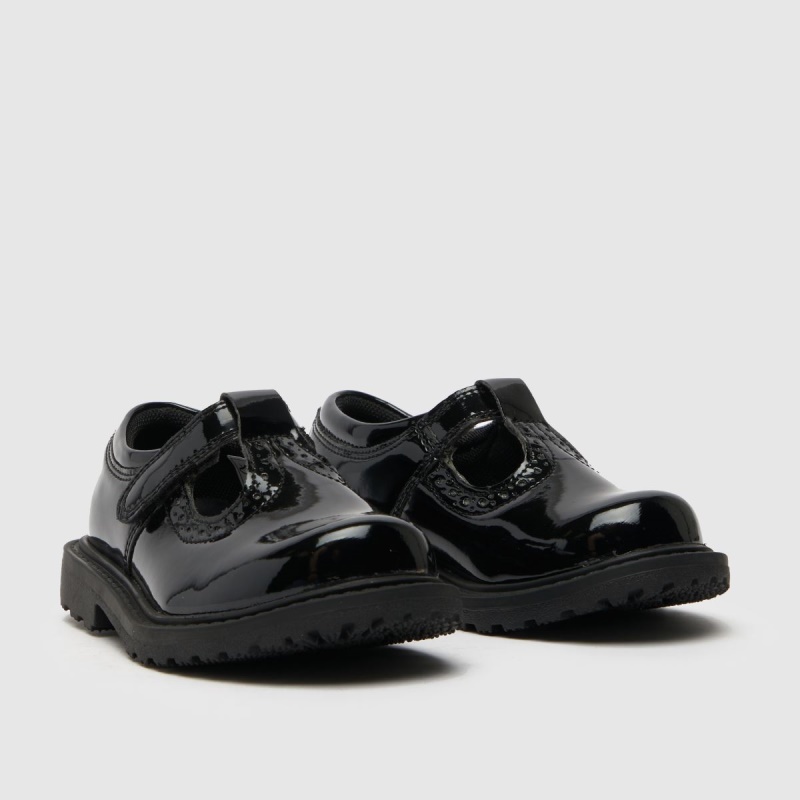 Dr.martens Botas Schuh Lock Charol T-bar Niñas Zapatos Para Niños Pequeños Negro