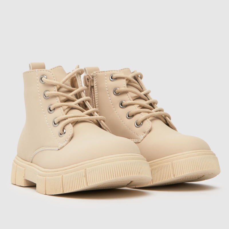 Dr.martens Botas Natural Schuh Chant Botas Con Cordones Para Niñas Pequeñas