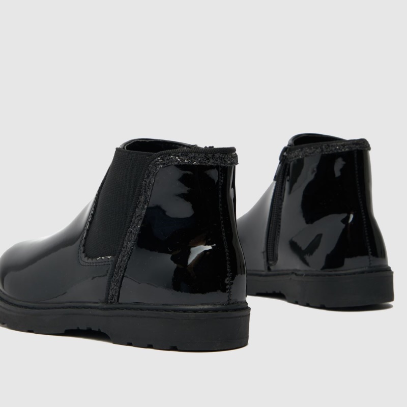 Dr.martens Botas Júnior Chelsea De Charol Schuh Para Niñas Botas Negras