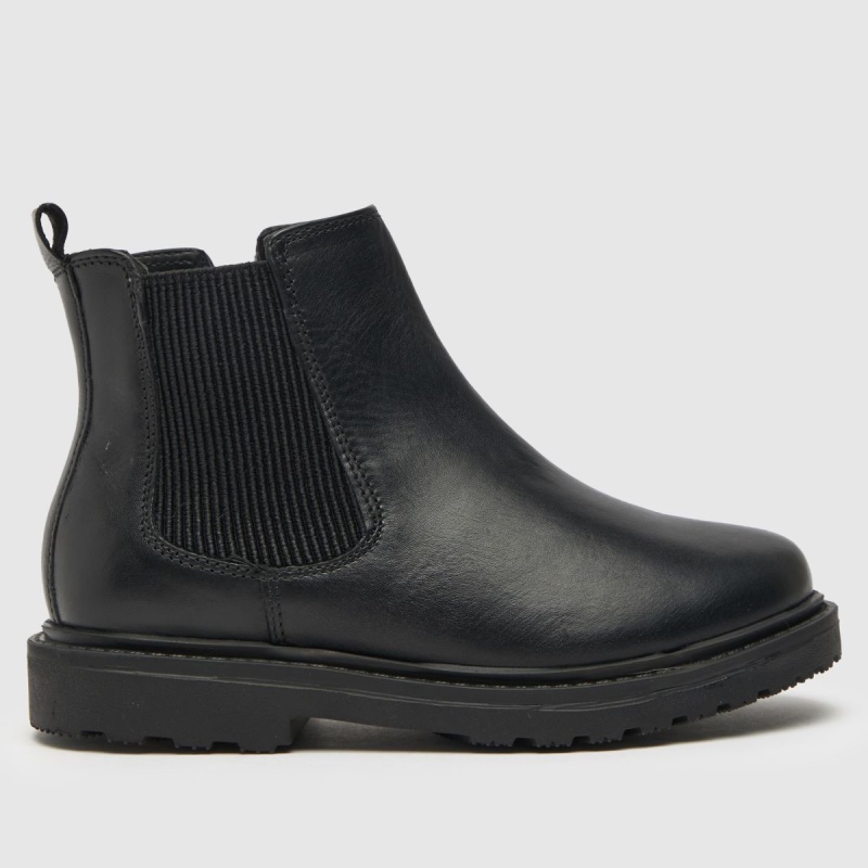 Negro Dr.martens Botas Schuh Botas Júnior De Niña Chelsea Inteligente