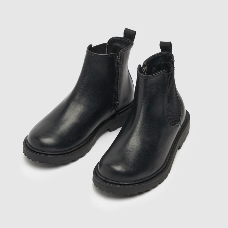 Negro Dr.martens Botas Schuh Botas Júnior De Niña Chelsea Inteligente