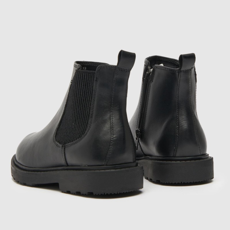 Negro Dr.martens Botas Schuh Botas Júnior De Niña Chelsea Inteligente
