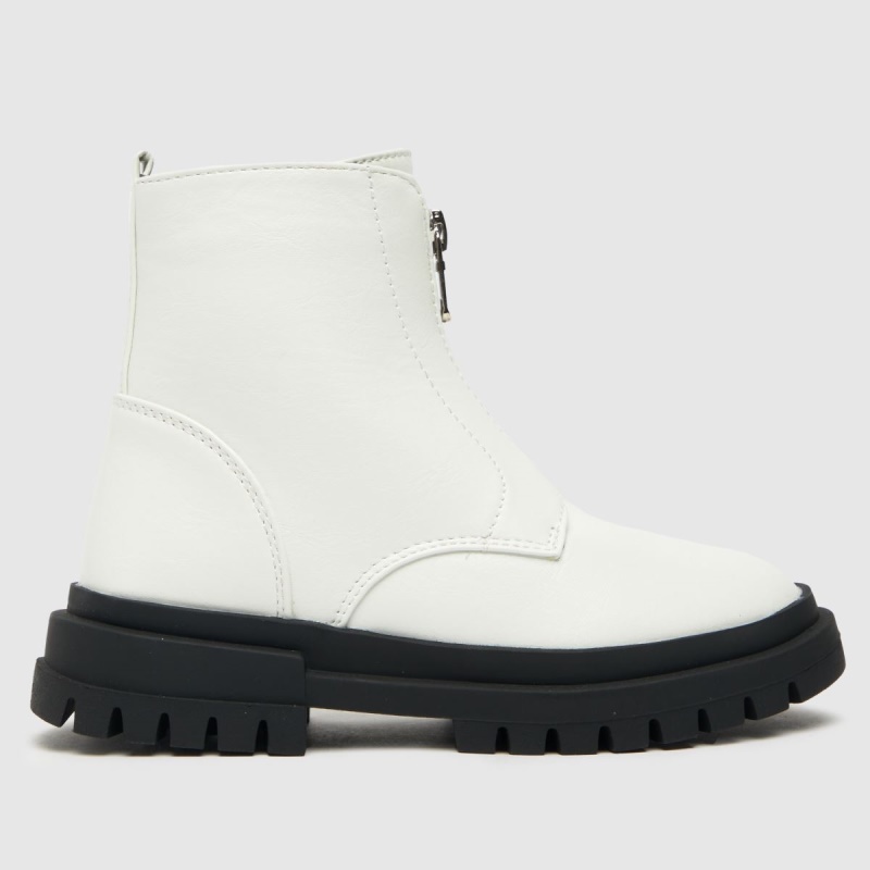Schuh Linda Cremallera Frontal Niñas Junior Botas Dr.martens Botas Blanco