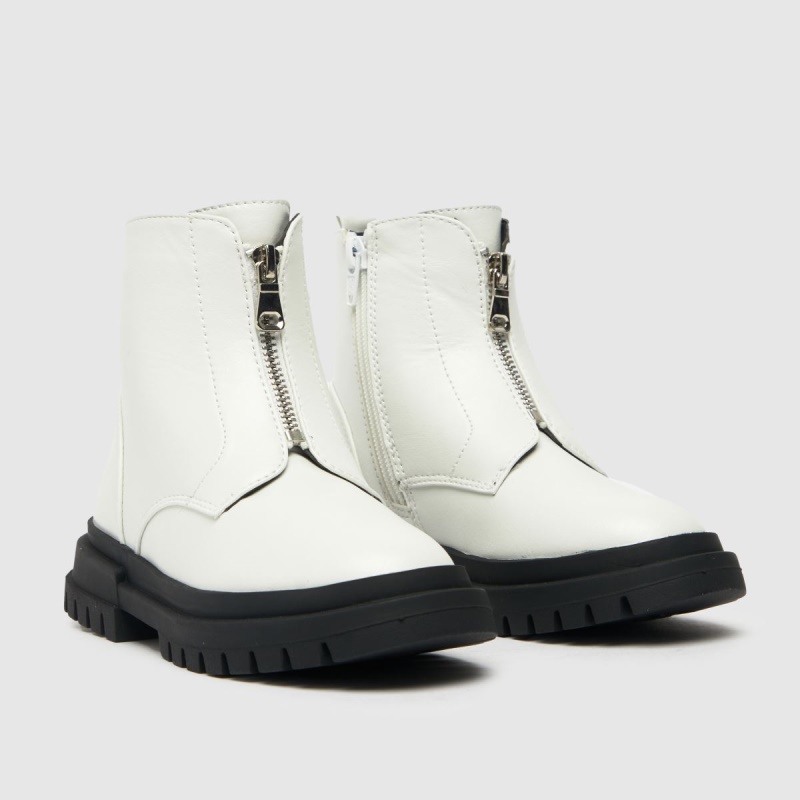 Schuh Linda Cremallera Frontal Niñas Junior Botas Dr.martens Botas Blanco