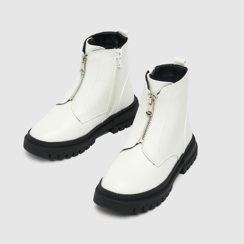 Schuh Linda Cremallera Frontal Niñas Junior Botas Dr.martens Botas Blanco