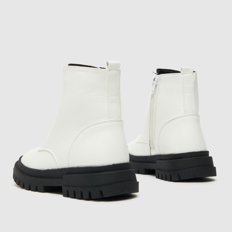 Schuh Linda Cremallera Frontal Niñas Junior Botas Dr.martens Botas Blanco