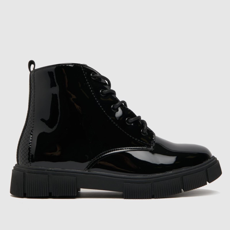 Dr.martens Botas Schuh Chant Charol Encaje Niñas Júnior Botas Negro
