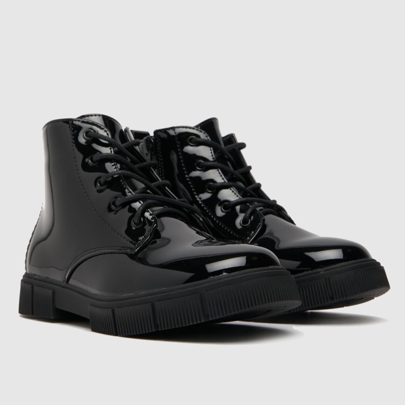 Dr.martens Botas Schuh Chant Charol Encaje Niñas Júnior Botas Negro