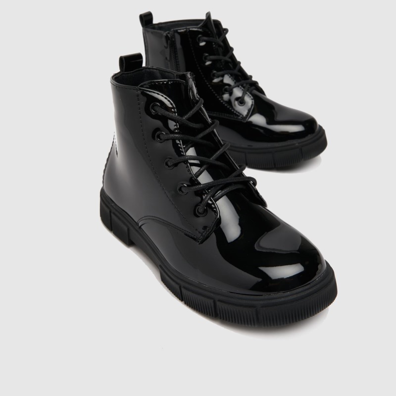 Dr.martens Botas Schuh Chant Charol Encaje Niñas Júnior Botas Negro