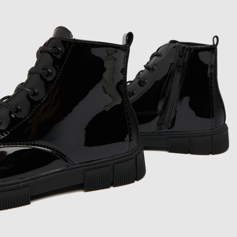 Dr.martens Botas Schuh Chant Charol Encaje Niñas Júnior Botas Negro