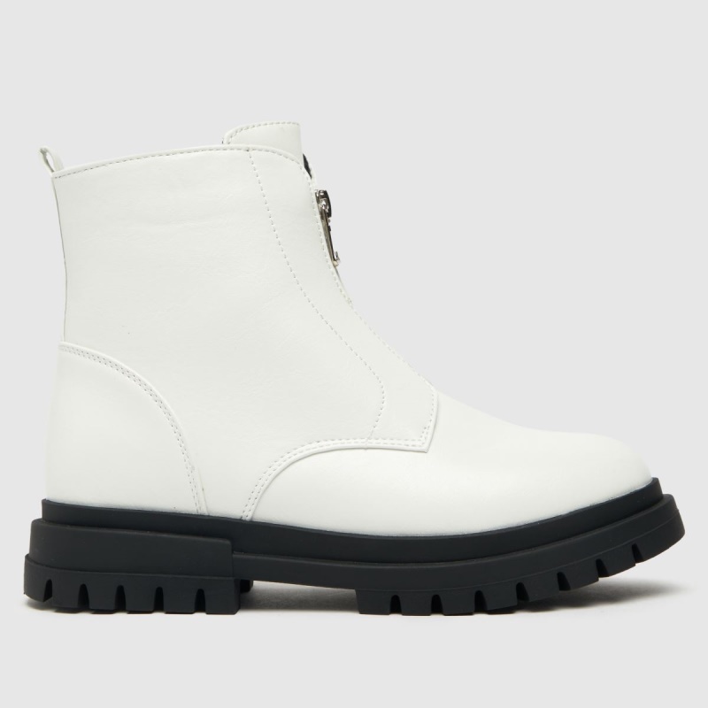 Dr.martens Botas Blanco Schuh Lindas Botas Juveniles Con Cremallera Frontal Para Niñas