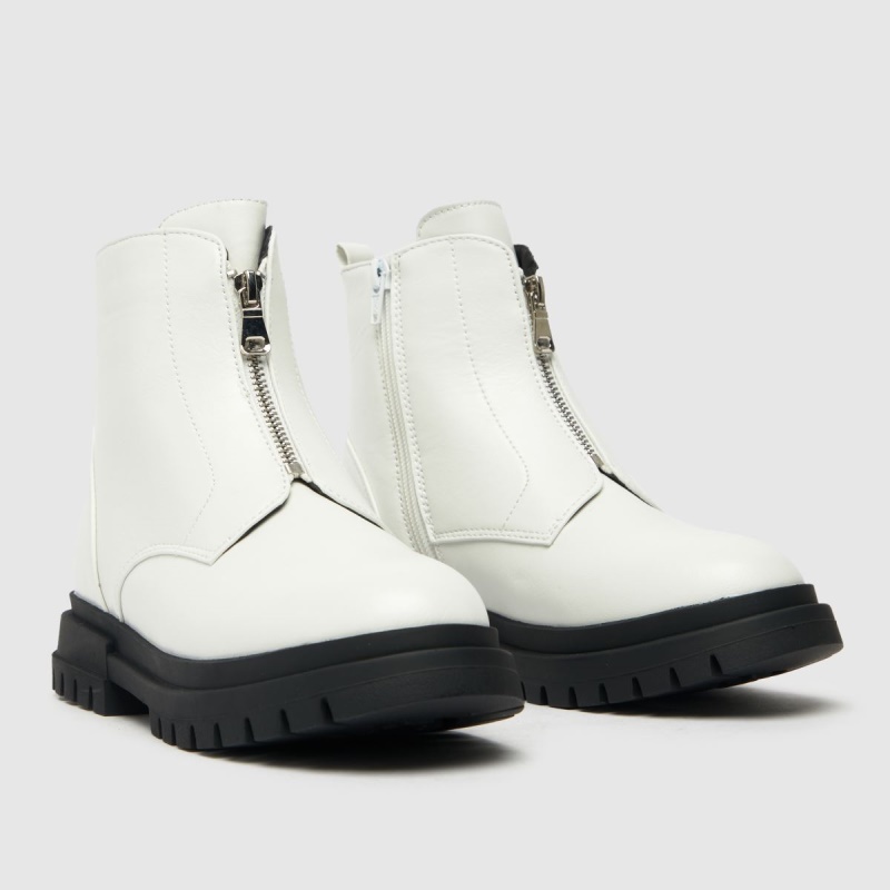 Dr.martens Botas Blanco Schuh Lindas Botas Juveniles Con Cremallera Frontal Para Niñas