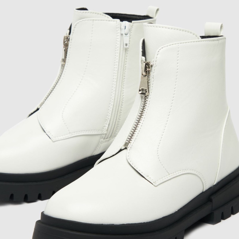 Dr.martens Botas Blanco Schuh Lindas Botas Juveniles Con Cremallera Frontal Para Niñas