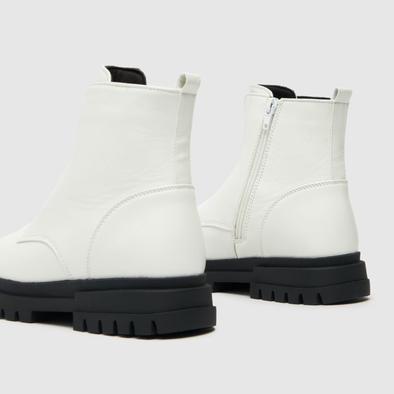Dr.martens Botas Blanco Schuh Lindas Botas Juveniles Con Cremallera Frontal Para Niñas