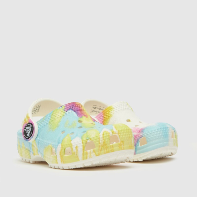 Dr.martens Botas Crocs Classic Clog Niñas Sandalias Para Niños Pequeños Blanco-amarillo