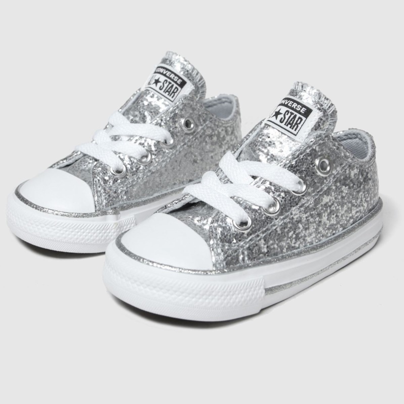 Dr.martens Botas Plata Converse All Star Lo Glitter Niñas Zapatillas De Deporte Para Niños Pequeños
