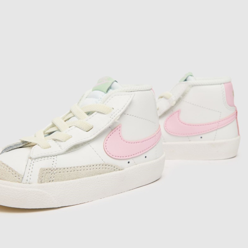 Nike Blazer Mid 77 - Zapatillas De Deporte Para Niñas Pequeñas, Color Rosa Y Blanco