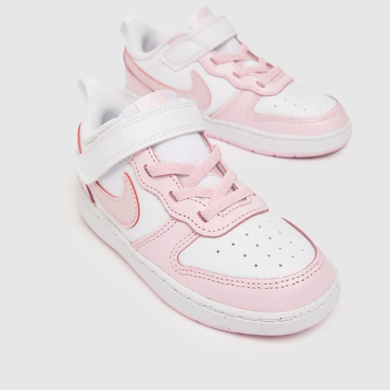 Nike Court Borough Low 2 Zapatillas De Deporte Para Niñas Blanco-rosa Dr.martens Botas