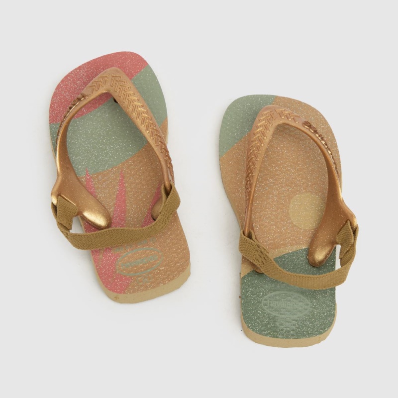 Havaianas Bebé Paleta Brillo Niñas Bebé Sandalias Dr.martens Botas Oro