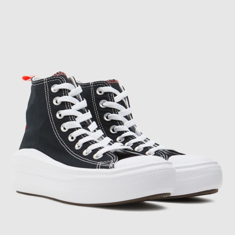 Dr.martens Botas Negro-rosa Converse Move Color Pop Niñas Entrenadores Juveniles