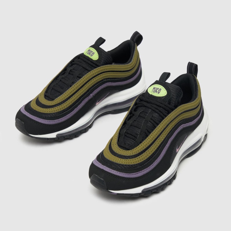 Dr.martens Botas Nike Air Max 97 Niñas Jóvenes Entrenadores Negro-rosa