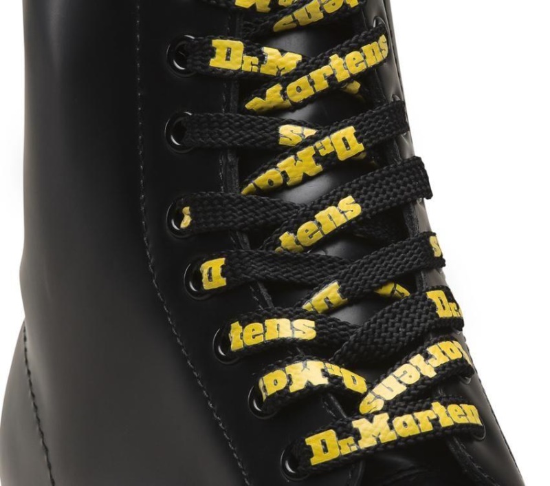 Cordones Planos Con Logo De 140 Cm Dr.martens Botas 140 Cm Negro Con Logo Amarillo