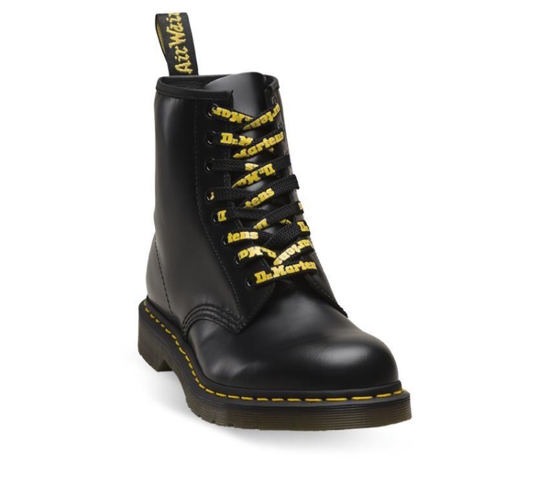 Cordones Planos Con Logo De 140 Cm Dr.martens Botas 140 Cm Negro Con Logo Amarillo